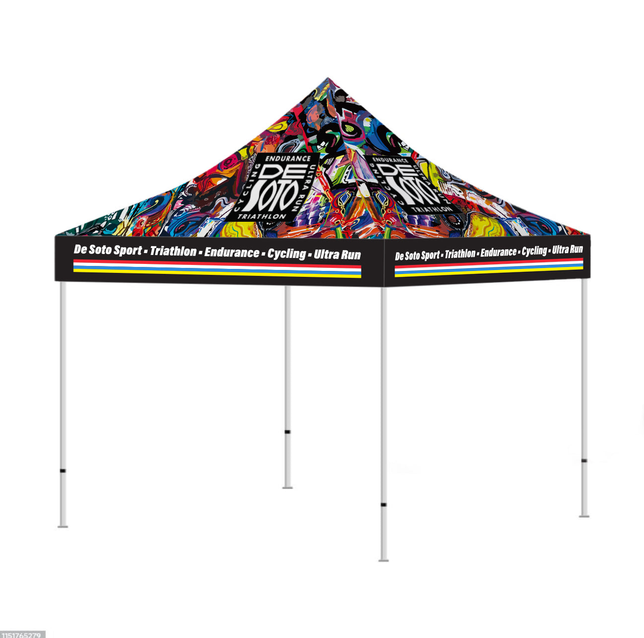 collapsible tent canopy Pop-Up Canopy Tent with Your Graphics × 1 – De Soto Sport