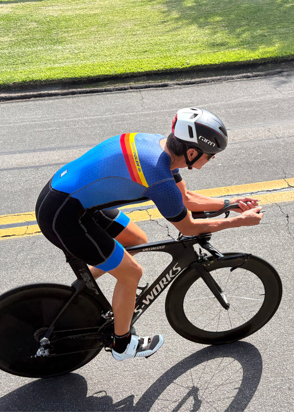 Traje de baño con mangas y diseño de chevron Forza Flisuit™ para hombre (diseña el tuyo propio)