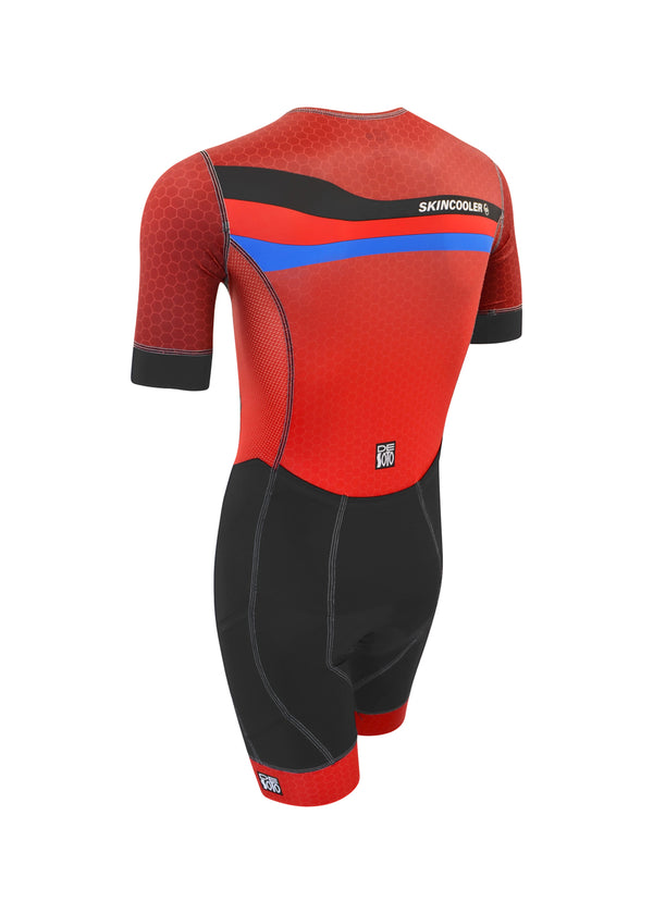 Traje de baño con mangas y diseño de chevron Forza Flisuit™ para hombre (diseña el tuyo propio)