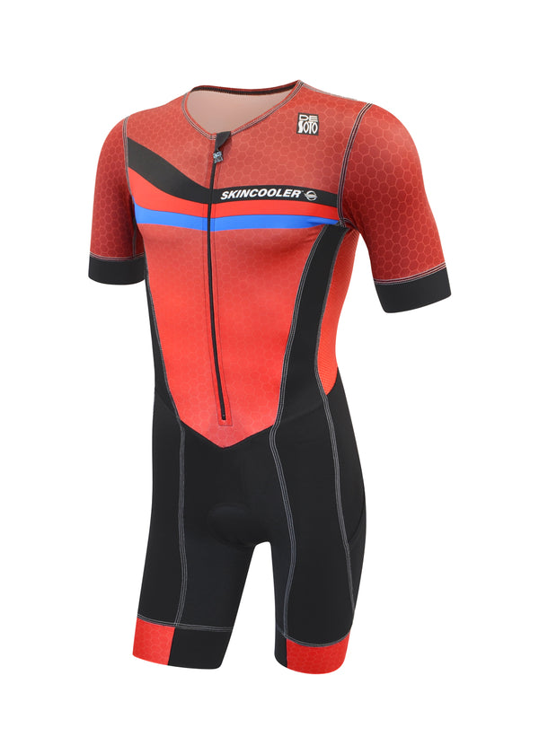 Traje de baño con mangas y diseño de chevron Forza Flisuit™ para hombre (diseña el tuyo propio)