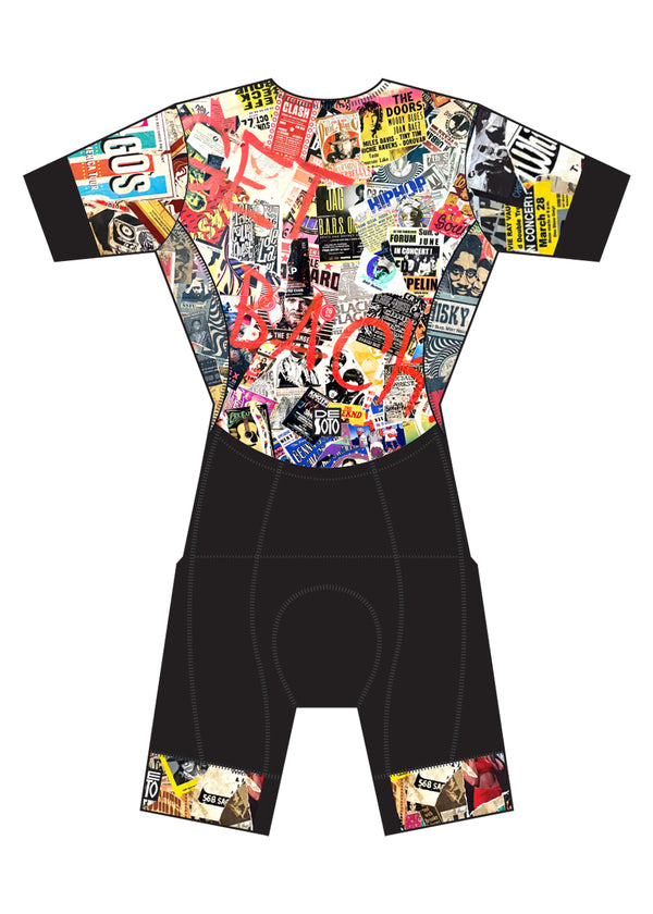 Traje de baño con mangas y diseño de chevron Forza Flisuit™ para hombre (diseña el tuyo propio)