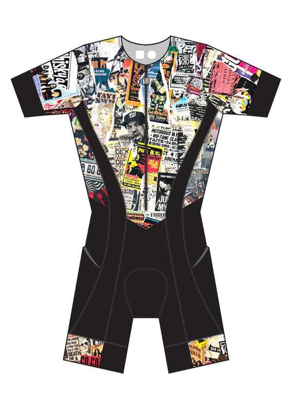 Traje de baño con mangas y diseño de chevron Forza Flisuit™ para hombre (diseña el tuyo propio)