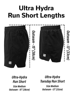 Badwater Men's Ultra-Hydra Tuesday Run Short -mid thigh