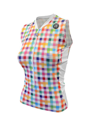 Top con media cremallera y efecto enfriador de piel para mujer