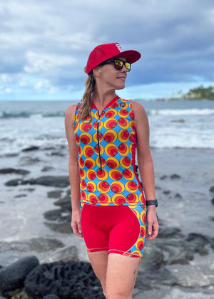 Top con media cremallera y efecto enfriador de piel para mujer