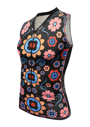 Top con media cremallera y efecto enfriador de piel para mujer